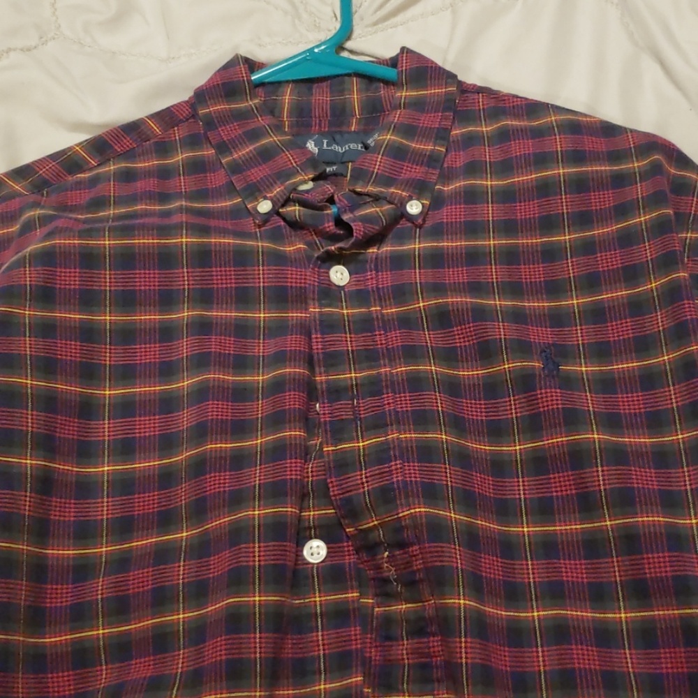 Green and Red Polo Button Down